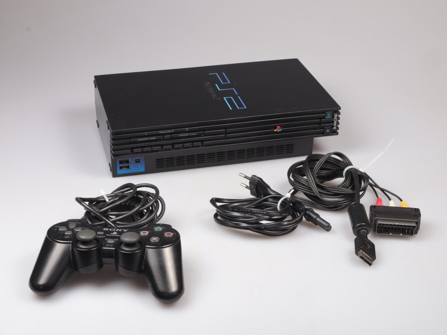PlayStation 2 | Slim SCPH-70004 | Controller & Cables | Black
