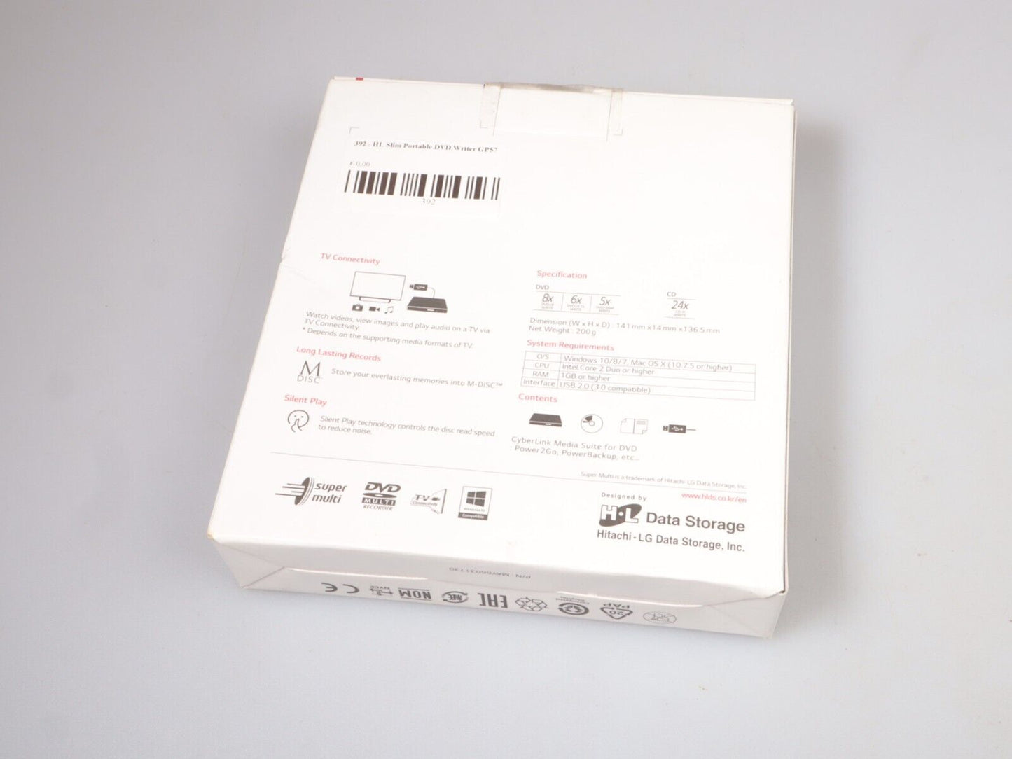 Hitachi-LG GP57 External DVD Drive | Slim Portable DVD Player
