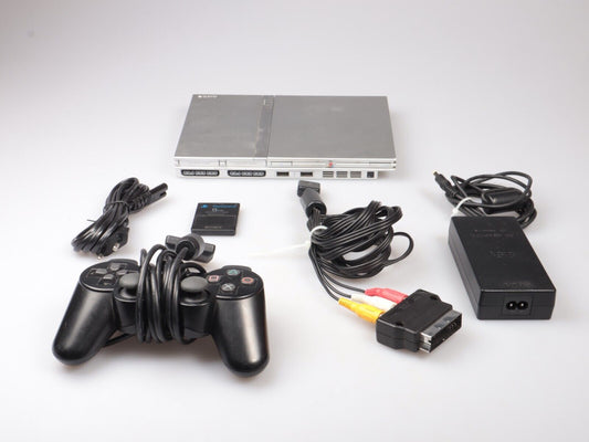 PlayStation 2 | Slim Console SCPH-75004 | Controller & Cables | Silver