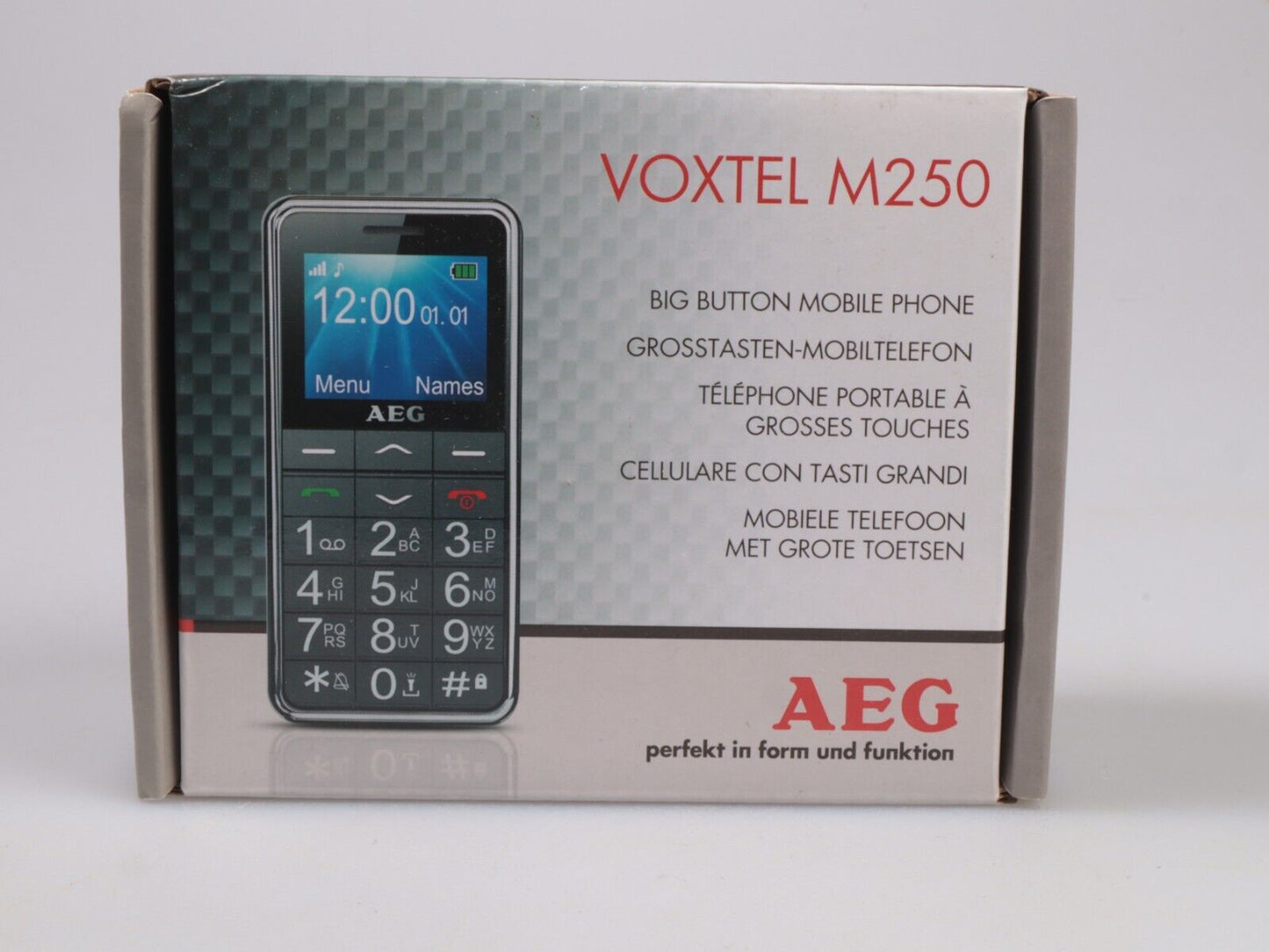 VOXTEL M250 | AEG | Mobiele telefoon met grote knop | Nieuw in geopende doos 