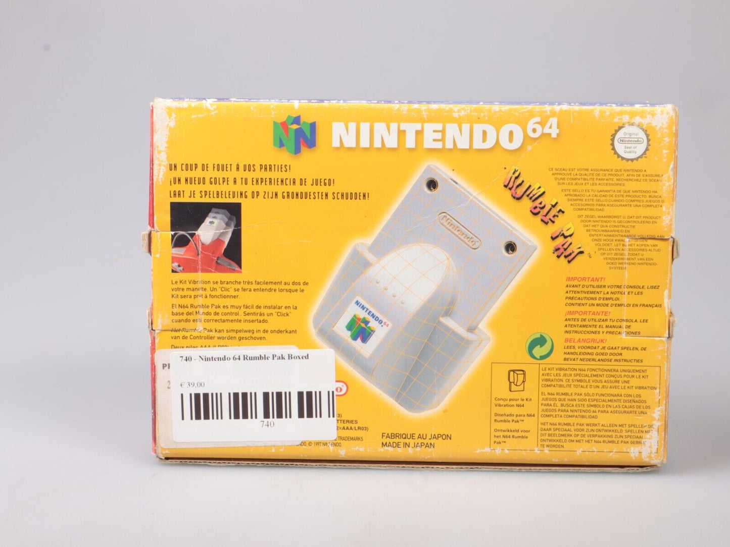 N64 | Nintendo 64 Rumble Pak | In doos | Officiële Nintendo 64 