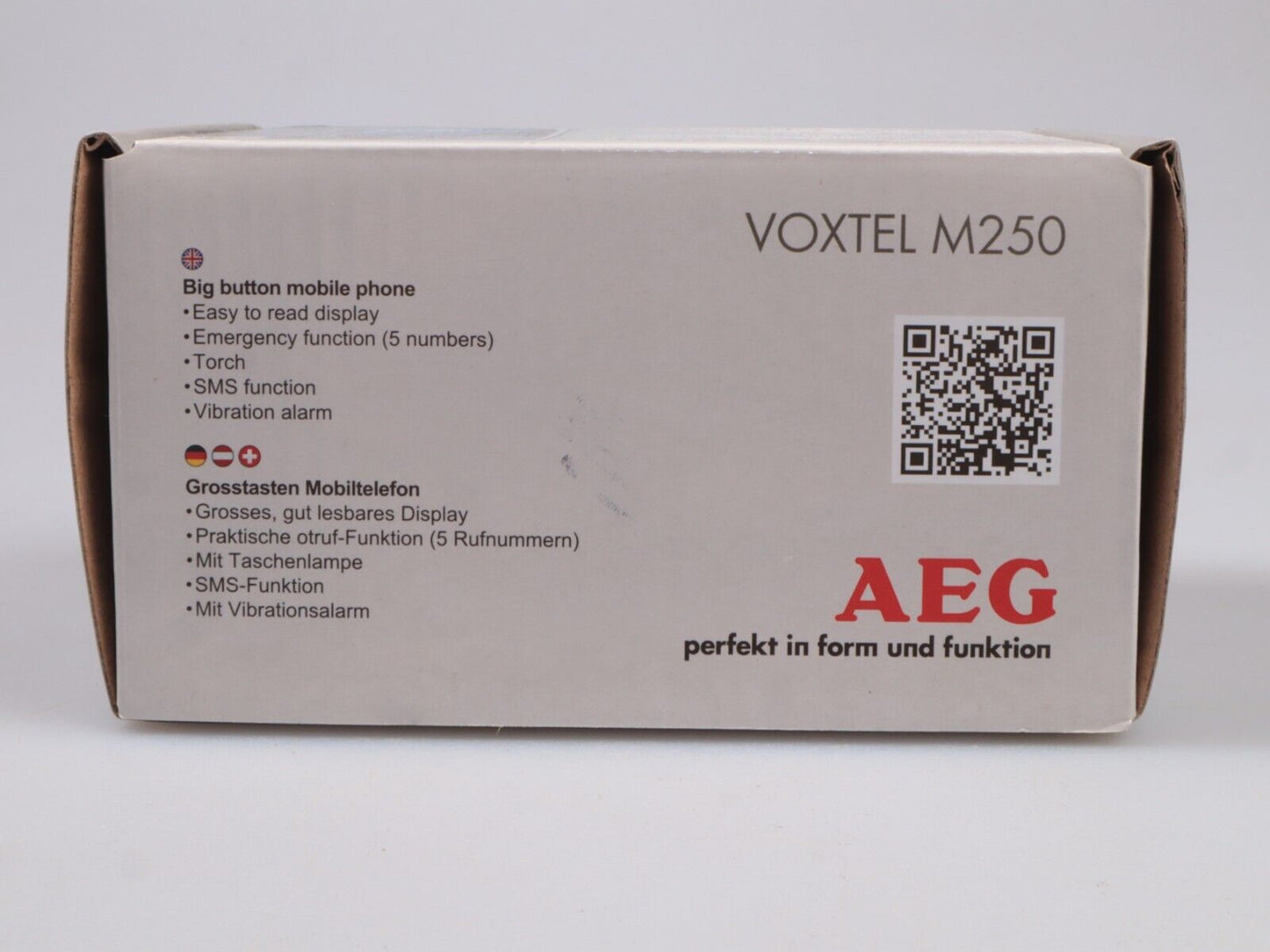 VOXTEL M250 | AEG | Mobiele telefoon met grote knop | Nieuw in geopende doos 