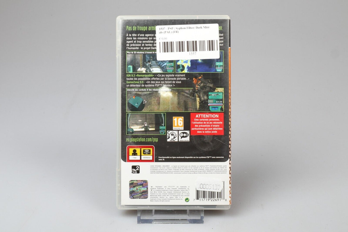 PSP | Sifonfilter: Dark Mirror Essentials (PAL) (FR) 