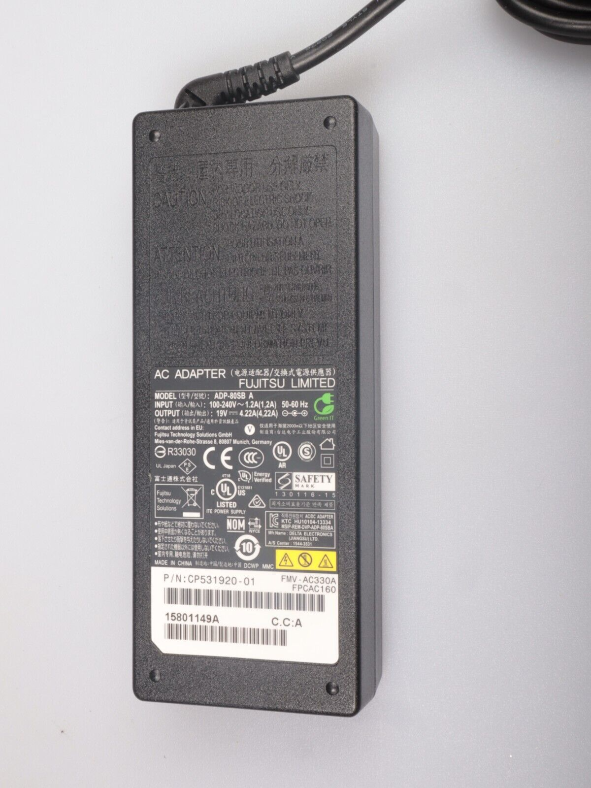 Fujitsu ADP-80SB 19V 4,22A 80Watt voor Lifebook E756 E746 