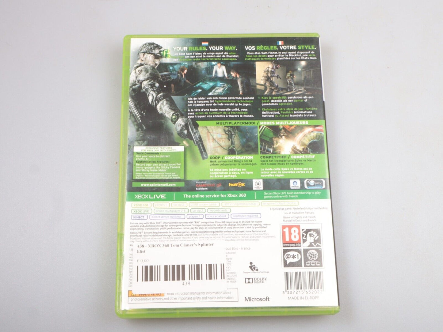 Xbox360 | Tom Clancy's Splinter Cell-zwarte lijst 