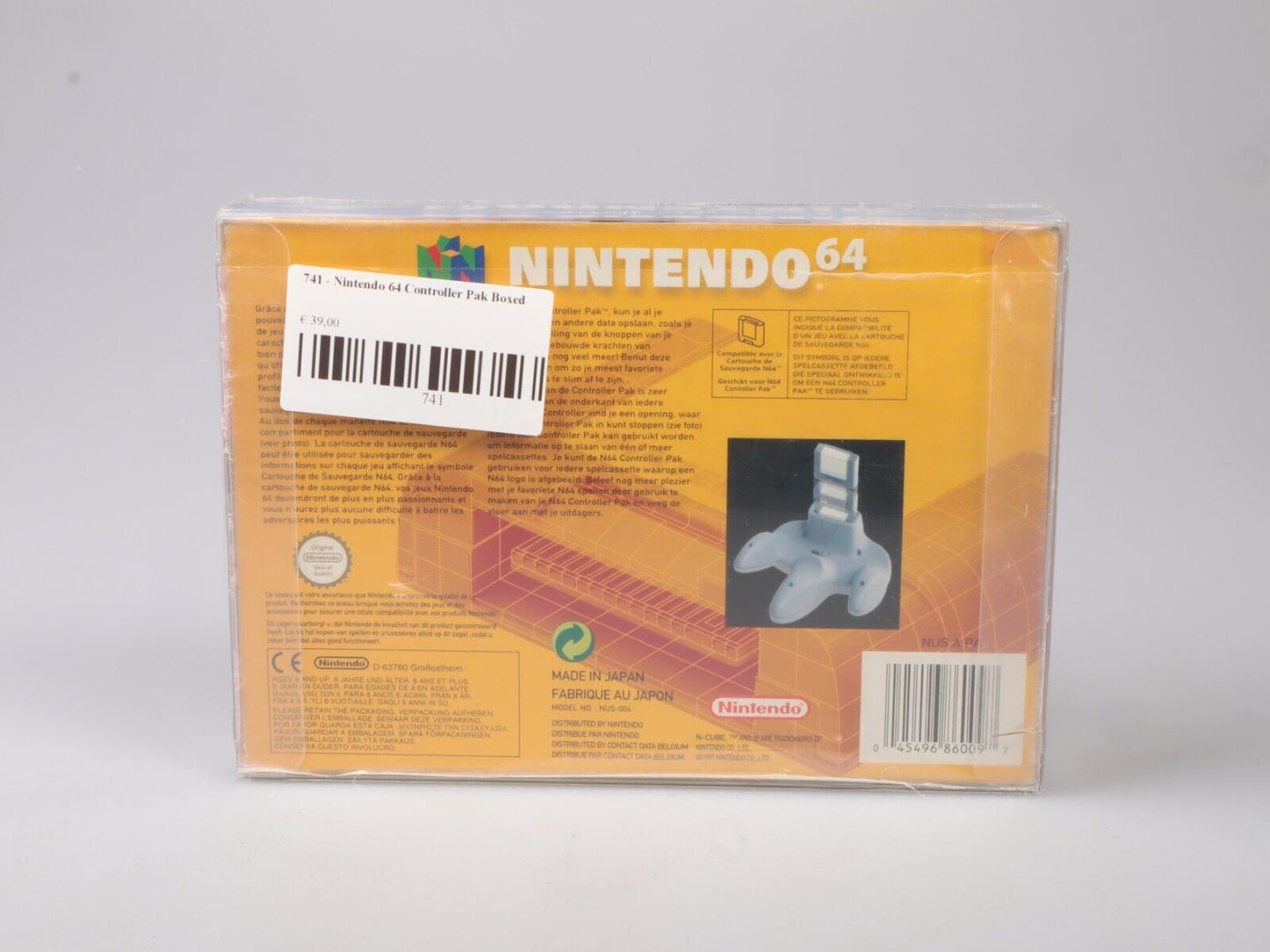 N64 | Nintendo 64-controllerpak | In doos | Officiële Nintendo 64 